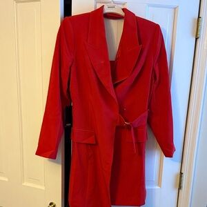 White House Black Market Vibrant Red Blazer Dress